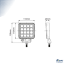 Werklamp 2016 Lumen  110x27.5x28mm plat model