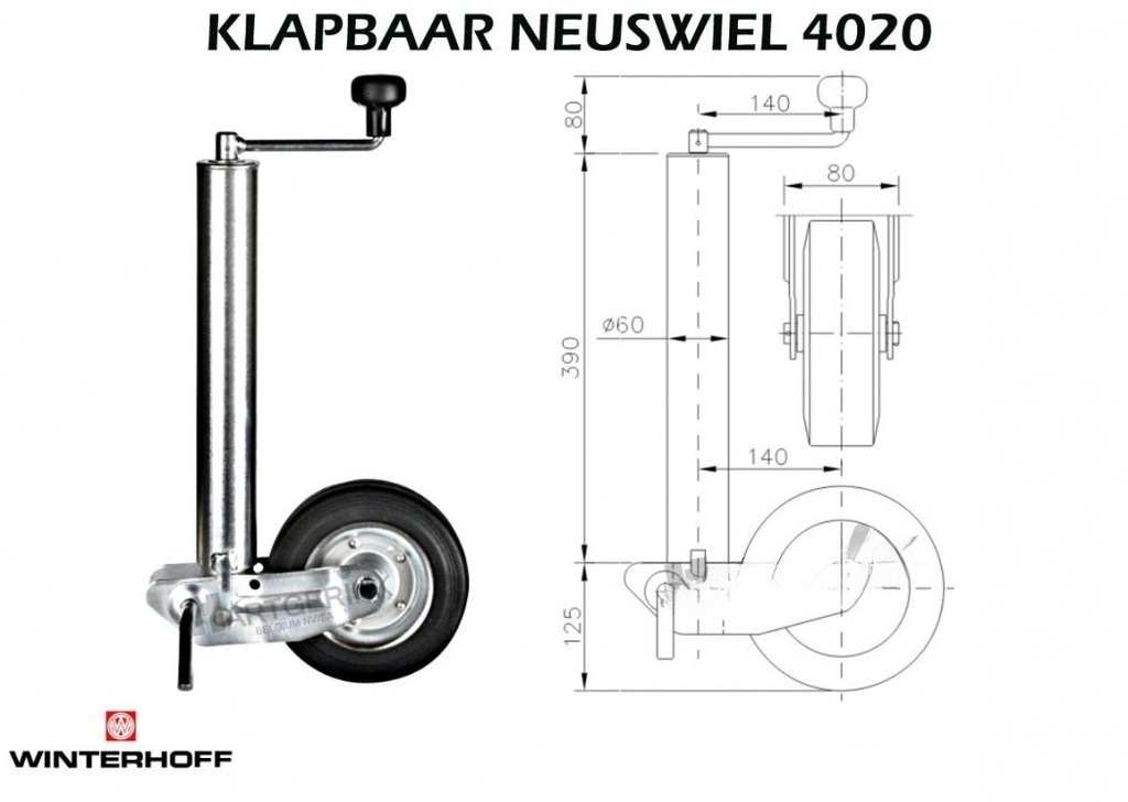 GIGANT PROTEC  Neuswiel klapbaar POLRAD ABS 80D/134 DIA 126*142/15