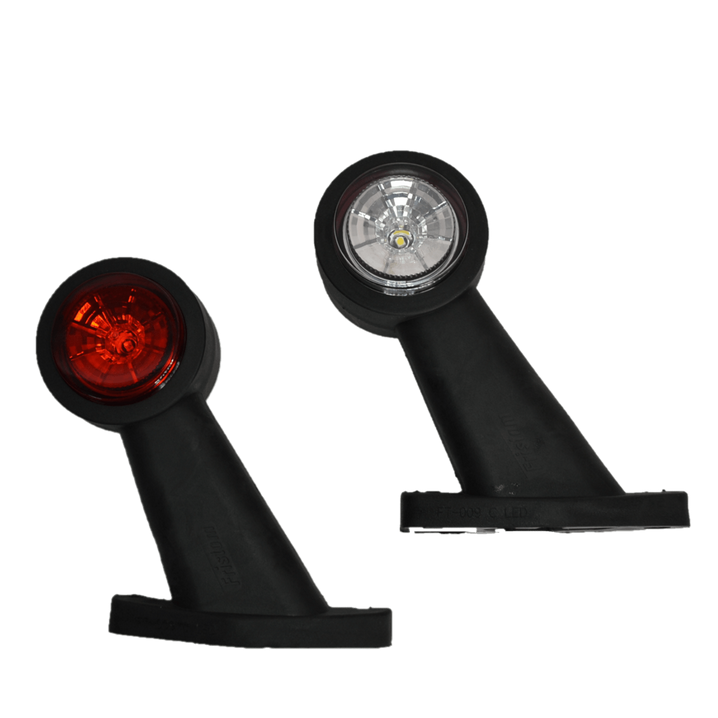 FRISTOM Side Marker Light Red/White LED with Angled Foot, Short Model