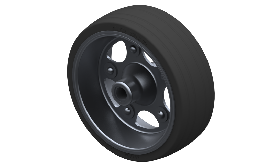 ALKO Wiel Kompleet Volrubber 230x80mm stalen velg