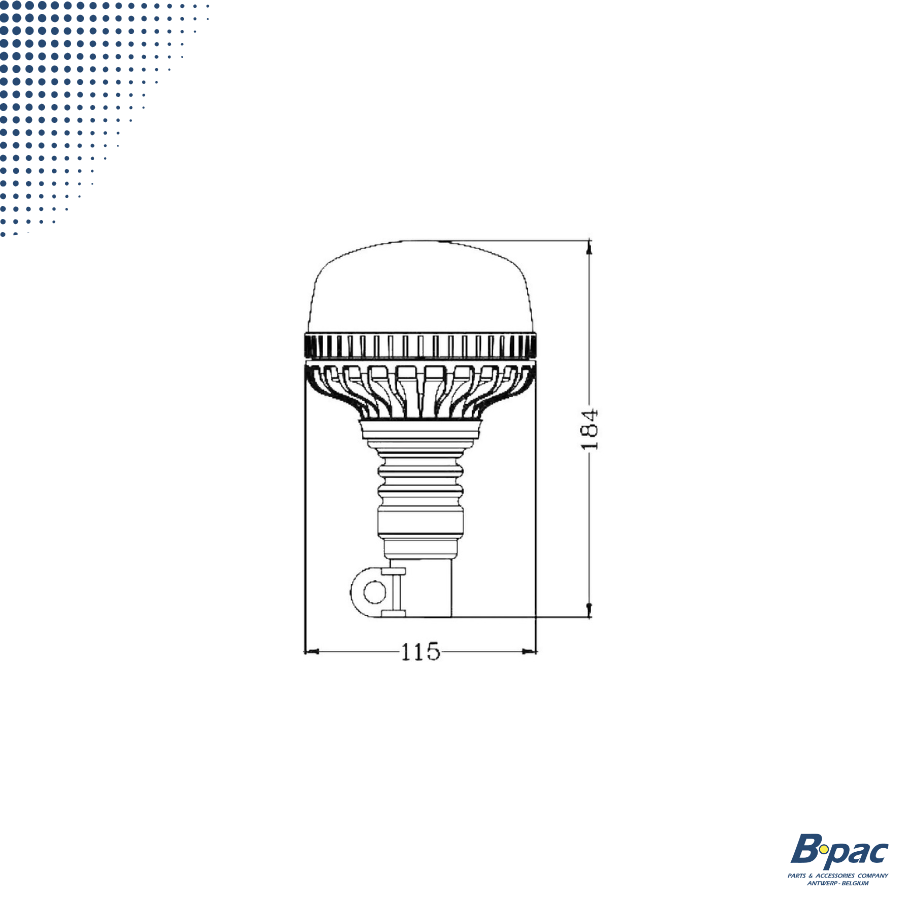 Flitslamp LED 12-24V oranje staafbevestiging flexibel