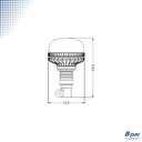 Flitslamp LED 12-24V oranje staafbevestiging flexibel
