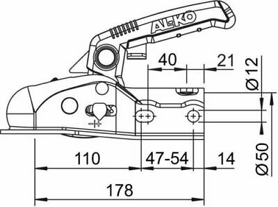 ALKO Kogelkoppeling AK270 - 2700kg - rond d50