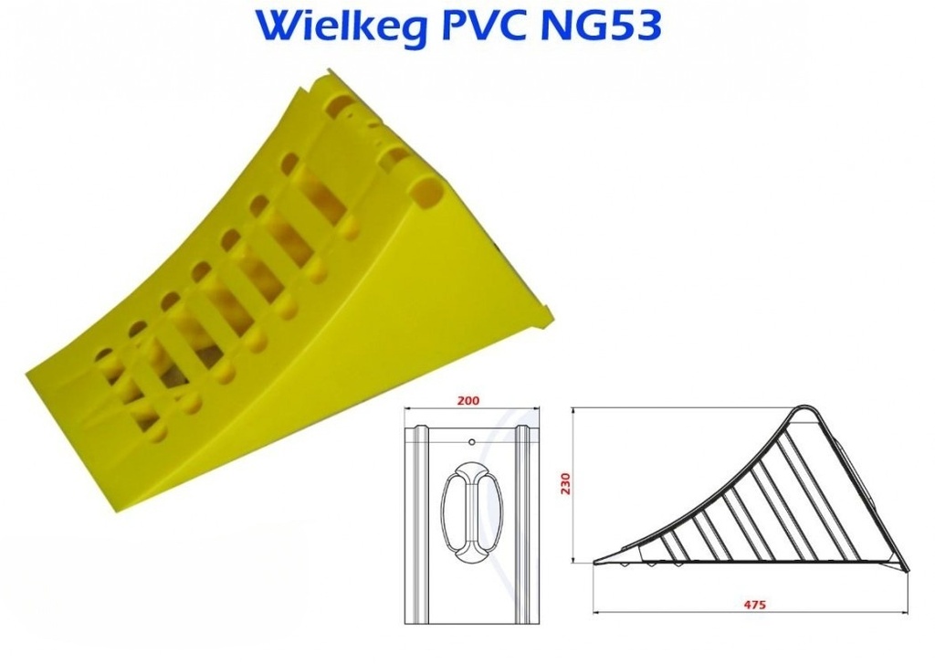 WIELKEG  PVC - NG 53 - GEEL met METAAL STRIP