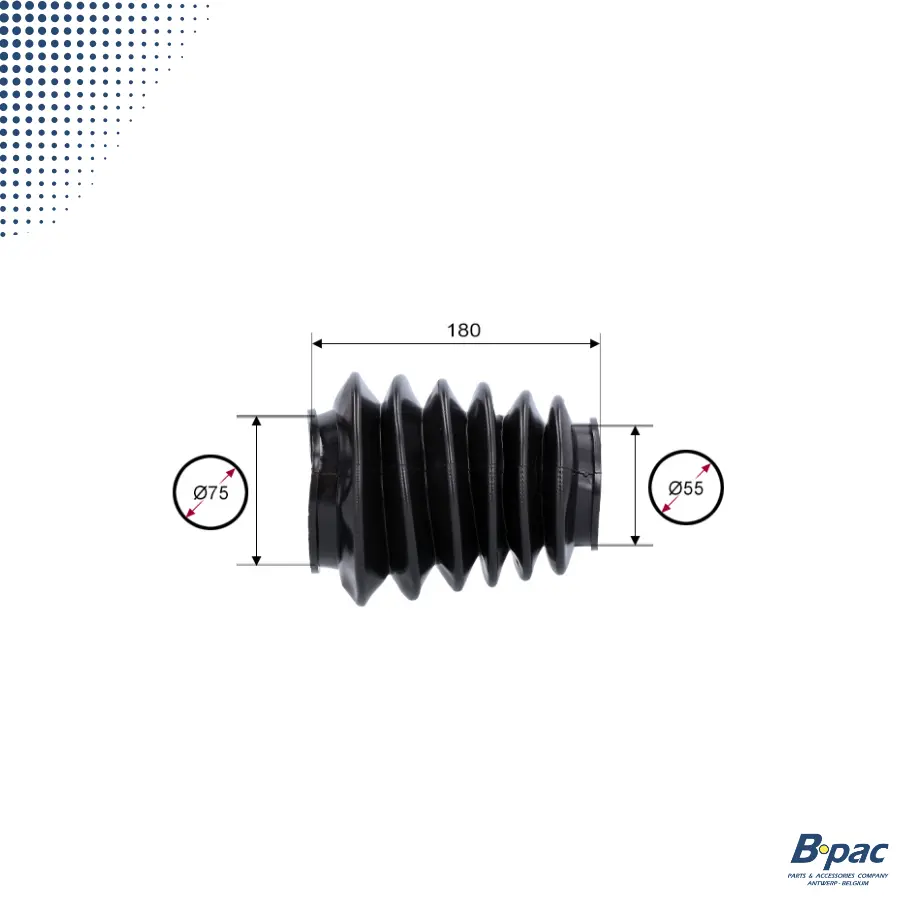 Dust cover AEV20-35/ABV25.1 #01580 d.60/75 | 6-pleats