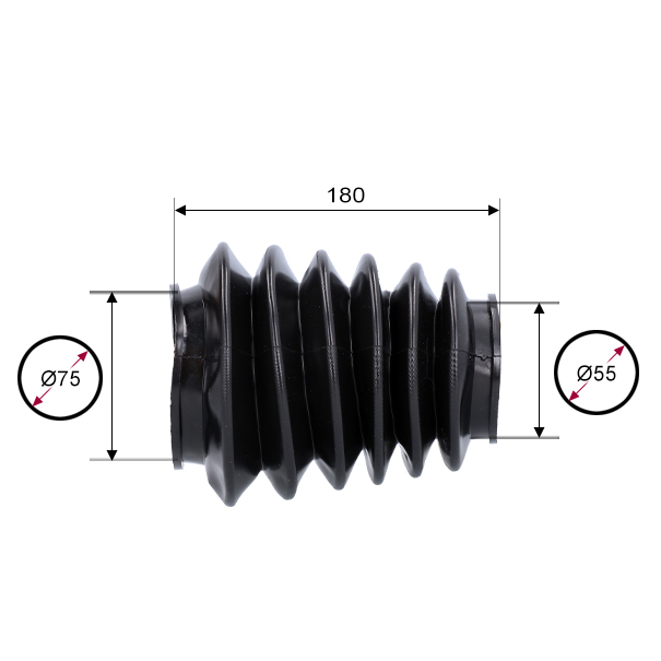 Stofhoes   AEV20-35/ABV25.1 - #01580  d.60/75 - 6-plooien