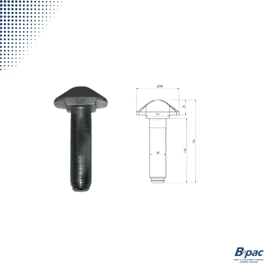 Boulon TWISTLOCK d.38 x 185R314 F-R 1,5" de long