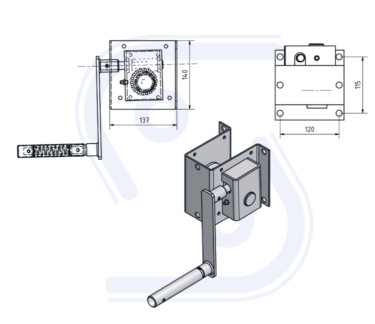 KABELWINCH RES.WIEL + KLAPGR.   ZWART - #OV606