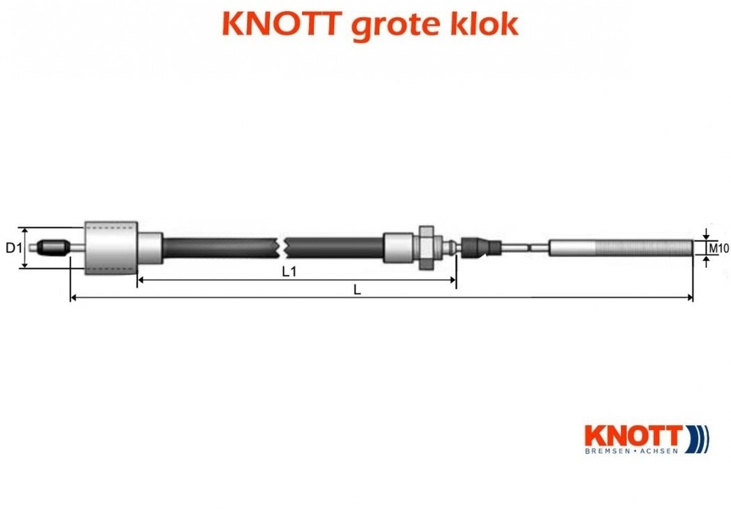 KNOTT Câble de frein 1100/1360 - M10  K300*60 - @26/30
