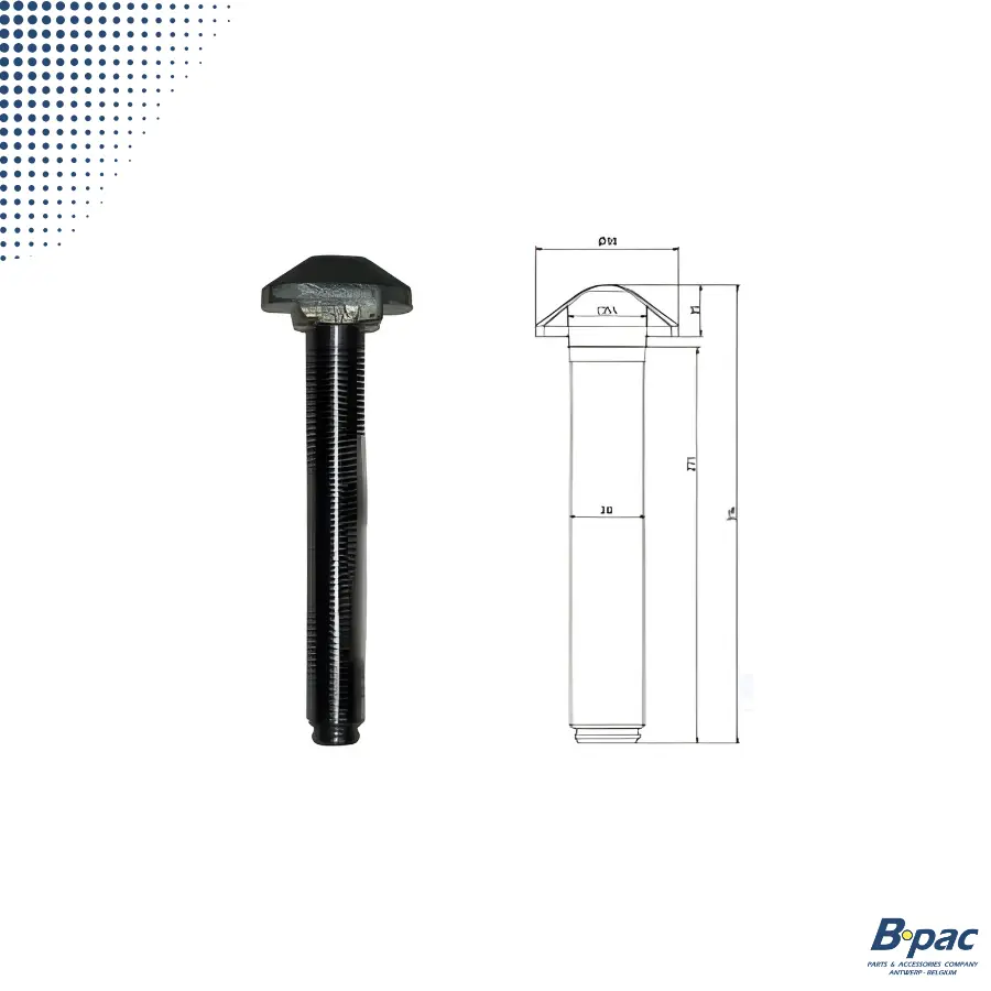 Boulon TWISTLOCK d.38mm FD02 SK-R D=314 MM (L=245mm filetage)