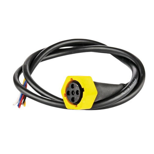 Kabel 1 mtr met 5-polige bojonet geel ( chauff.kant)