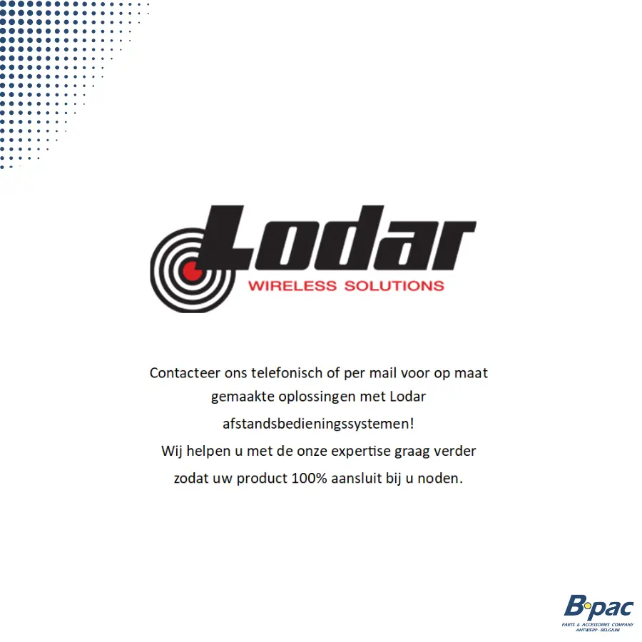 Lodar afstandbediending op maat
