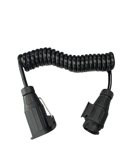 SPIRAALKABEL 3 METER 13/13 POLIG STEKKER-STEKKERDOOS