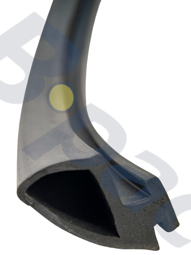 [0406000207] RUBBER VOOR ALU ONDERPROFIEL HOUTEN DEUR (PER METER)