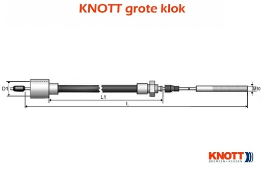 [0627000437] KNOTT Câble de frein 1400/1660 - 300*60