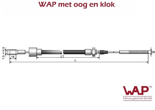 [0627000890] WAP - Break Cable  800/1075 MM - KLOK/OOG
