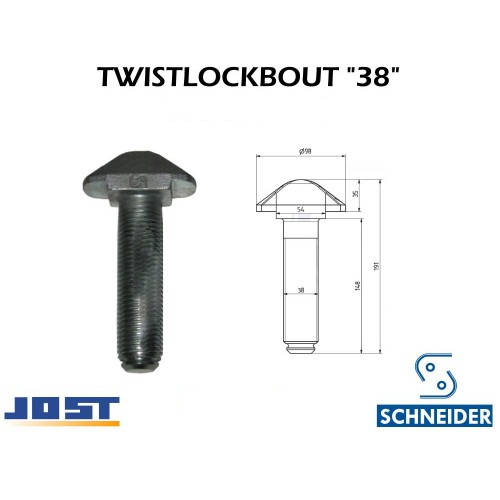 [0519000495] Twistlock Bolt d.38 x 185R314 F-R 1.5" long